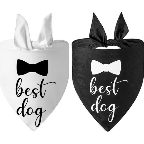 Foulard Triangle Pour Chien - Polyester Double Couche - Convient Mariage - Taille Unique 70x48x48 cm - 2 Pièces (1/5)