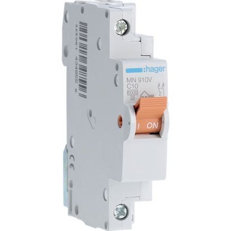 HAGER MN910V  Interruttore MN 1P+N 10A curva C