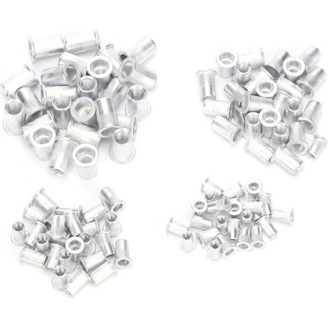 Set di dadi a rivetto cieco, 100 pezzi, dadi a rivetto in alluminio M4/M5/M6/M8, accessori per ferramenta -Crezuo