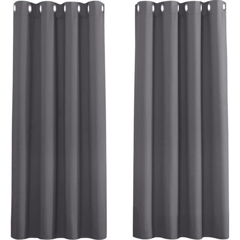 Rideau Opaque Extérieur/Intérieur avec Oeillets - Étanche pour Jardin, Patio, Balcon - 132x274cm Gris Foncé - 1 Panneau