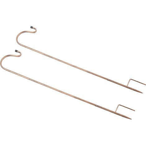 Lot de 2 crochets de berger en fer, piquets de suspension amovibles pour pots de fleurs, lampes de jardin et bocaux Mason