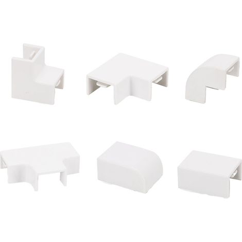 Kit Raccordi Canaline: 6 Pezzi, Disponibile in 3 Misure per un Montaggio Impeccabile, Uso elettrica domestica, industriale e commerciale (25X25mm)