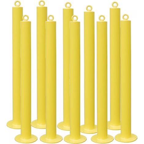 Kit 10 Potelets fixes à boulonner 900F-76-Y JAUNE avec oeillet (1/5)