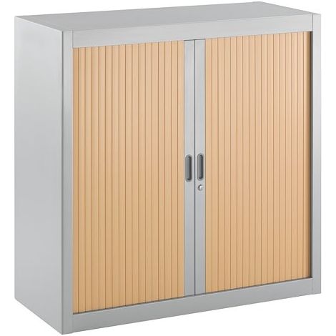 Armoire à rideaux démontables 100 x 100 cm alu - hêtre - Maxiburo