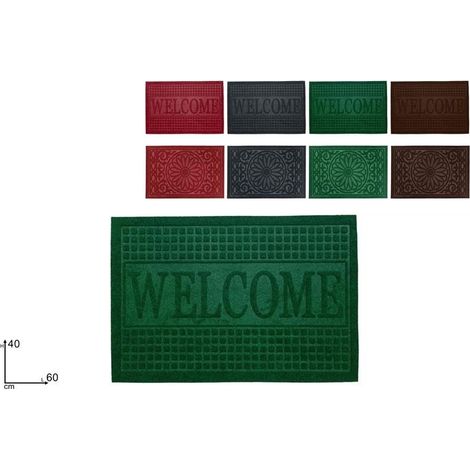 1 Pezzo Tappeto Zerbino Scritta Welcome 40 x 60 cm 4 Colori (1/2)