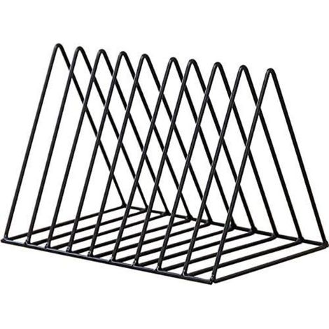 Dreieckige Aktenhalter und Zeitschriftenständer, 10 Zeitungshalter aus Metallgitter, Zeitschriftenaufbewahrung für Büro und Zuhause, schwarz