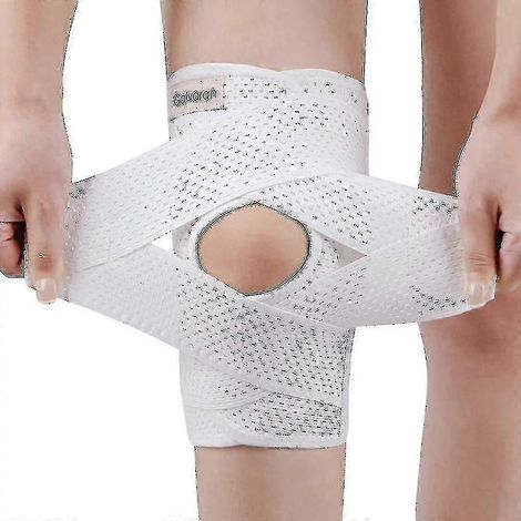 Attelle respirante stabilisatrice pour déchirure du LCA, blanche, avec réglage latéral du genou, pour la récupération des lésions méniscales et arthritiques. (1/5)