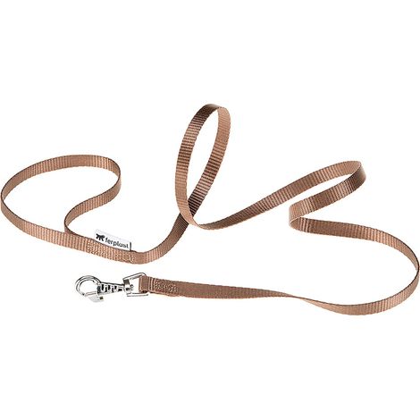 Ferplast CLUB G Guinzaglio in nylon per cani, in varie misure e colori. Variante G10/120 - Misure: 10 mm x L 120 cm - Marrone