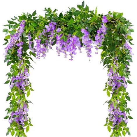 Guirlande de Glycine Artificielle pour Décoration Murale Jardin Mariage Arche Florale