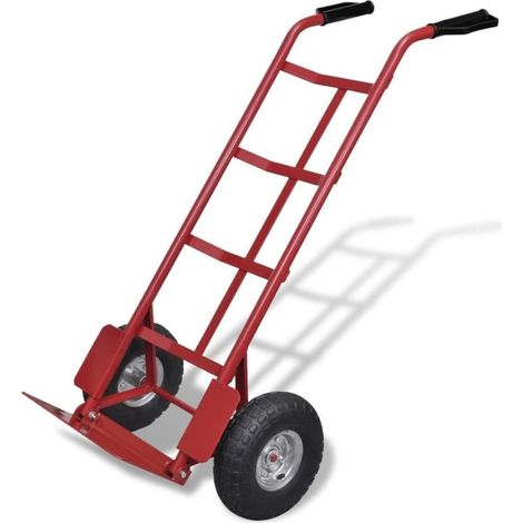 Carrello portatutto in acciaio verniciato portata 200 kg ruote pneumatiche 260x85 mm antinfortunistico forte e robusto (1/5)