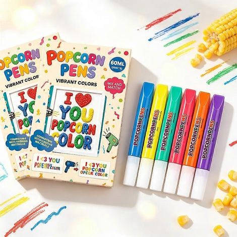 12 piècesEnsemble de stylos à dessin 3D à bulles, marqueurs de peinture à effet popcorn activés par la chaleur, stylos artistiques extensibles pour le dessin créatif et les loisirs créatifs. (1/5)