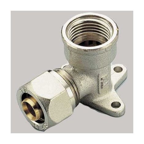 RACCORDO A COMPRESSIONE CURVO FEMMINA CON FLANGIA TIEMME - 14 x 1/2