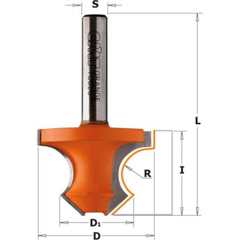 954.080.11 R/FRESA CÓNCAVO CON BISEL À 45° HW S=8 D=36x25x60 R=8 RH