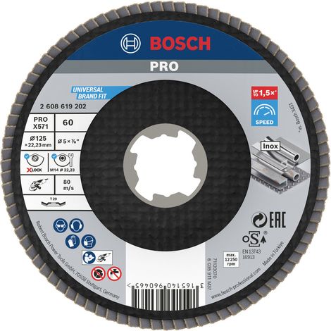 Bosch Accessories 2608619202 Fächerschleifscheibe Durchmesser 125 mm Körnung (num)=60 1 St.