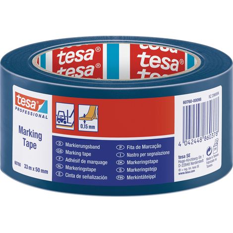 Tesa - Nastro autoadesivo per marcatura pavimenti, 50 x 33 m, blu (1/3)