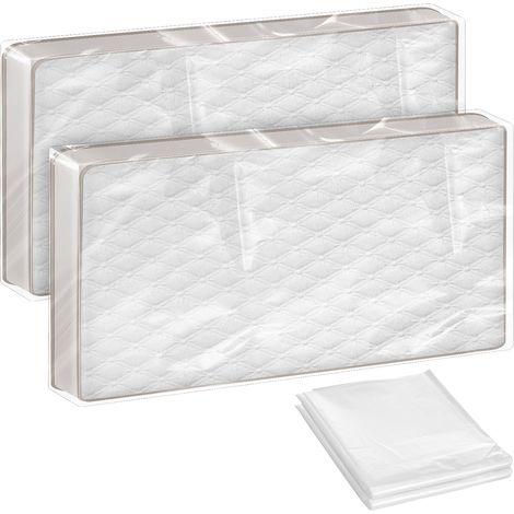 Lot de 2 housses de protection en plastique, 120 x 240 cm, imperméables et s, sac de rangement pour matelas, durables et résistantes à la poussière, pour déménagement, stockage, transport (1/5)