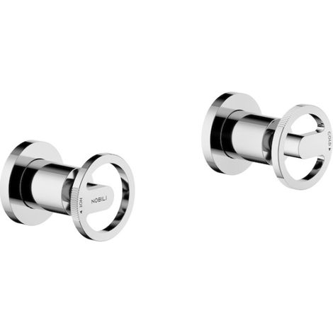 Paar verdeckte Absperrhähne für Dusche. Nobili SOLE Serie SOK130208CR Verchromt - Messing (1/2)