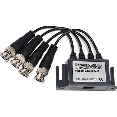 2X Transmetteur Vidéo Balun 4 Canaux BNC UTP CAT5 pour Caméra de Vidéosurveillance/Surveillance. Transmetteur Coaxial HD 4 Voies (1/5)