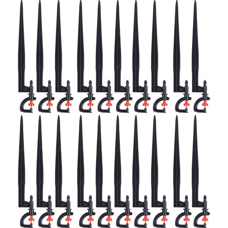 Lot de 20 têtes d'arrosage goutte à goutte avec connecteur capillaire 4/7 type G, bouchon de terre, brumisateur, buse type G, micro-asperseur de jardin. Vendues par lot de 20. (1/5)