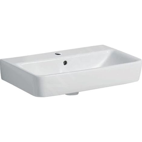 Geberit Selnova Compact - Lavabo 60x37 cm, avec un trou de robinetterie, avec trop-plein, blanc 501.511.00.7 (1/2)
