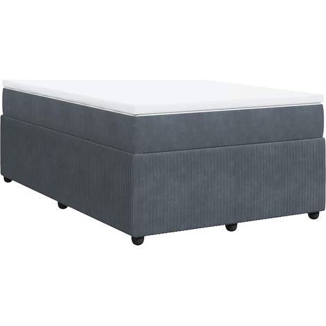 Cama box spring con colchón terciopelo gris oscuro 120x200 cm vidaXL (1/5)