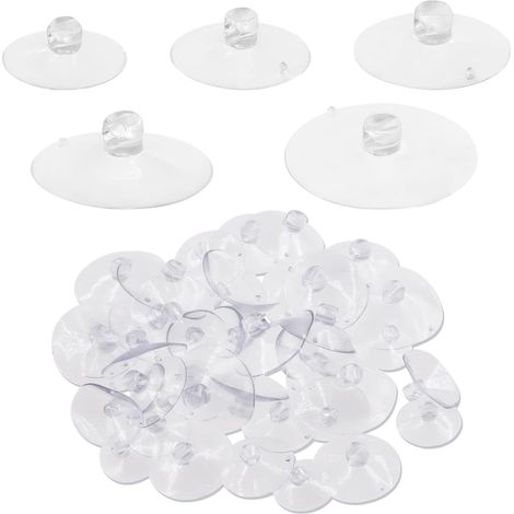 80 Pack de 5 Tailles 1 "6/5" 7/5 "8/5" 9/5 "kit de Combinaison de ventouses Transparentes, Caoutchouc anticollision Douche connecteur Ventouse Pad Support Pad, sans Crochets (1/5)