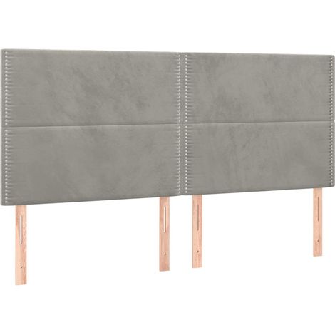 Maison Exclusive - Testiera Grigio Chiaro 200x5x118/128 cm Velluto