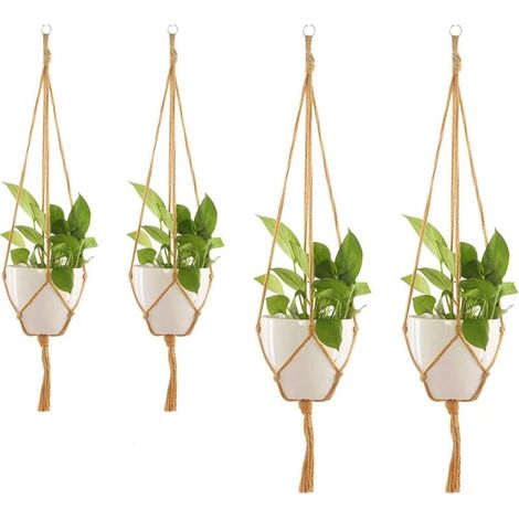 Ahlsen Pieza de macramé para colgar plantas, cuerda para colgar cuerdas para plantas, flores, decoración de jardín interior y exterior (1/5)