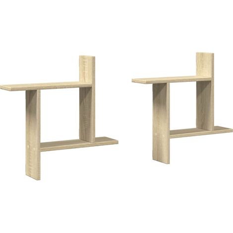 Maison Exclusive - Wandregale 2 Stk. Sonoma-Eiche 50x12x50 cm Hol (1/5)