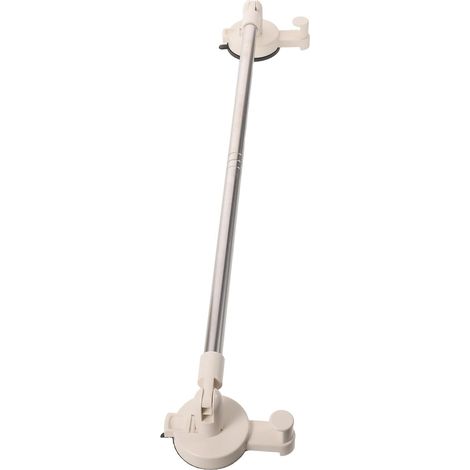 Porte-serviettes de douche réglable 54-73 cm, ventouses couleur claire, tige télescopique en acier (1/5)