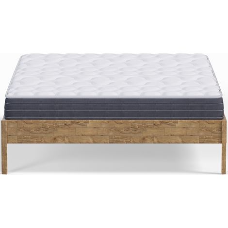 Ensemble lit adulte 180x200 cm en bois massif Aina + Matelas mémoire de forme Memo HR (1/5)