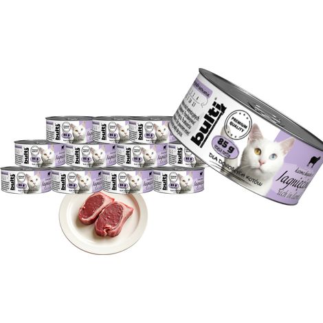 BULTI pâtée pour chat à l'agneau, boîte de 12 x 85 g (1/2)