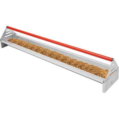 Mangeoire automatique pour poules, 114,1 x 20,5 x 20,3 cm, avec trous de drainage et barre transversale, mangeoire pour poules, canards, oies, dindes (1/5)