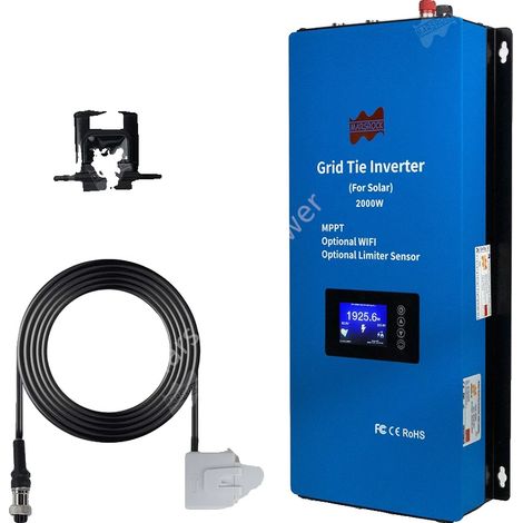 Inversor conectado a la red, potencia de salida de 2000 W, onda sinusoidal pura, múltiples protecciones para garantizar un funcionamiento seguro, 2000 W con Wi-Fi, 230 V, 48 V (1/2)