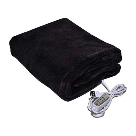 Châle chauffant USB électrique en peluche pour l'hiver, couverture chauffante pour voiture, bureau, maison