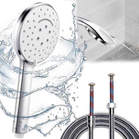 High-Pressure Shower Head with 2m Hose, Powerful Jet Mode, Spa Relaxation and Cleaning Brush (1/4)