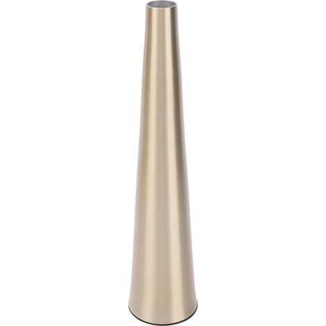 Petit vase à fleurs innovant de style nordique en aluminium décoratif à col étroit et forme conique, idéal pour meuble TV ou table à manger, couleur or. (1/5)