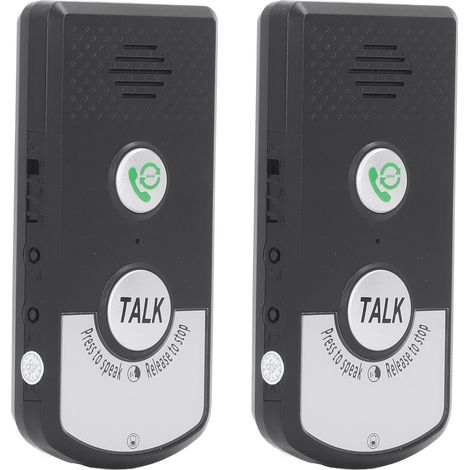 Interphone vocal sans fil 2 sens pour maison intelligente, sonnette de porte avec talkie pour personnes âgées, aidants et handicapés, noir (1/5)