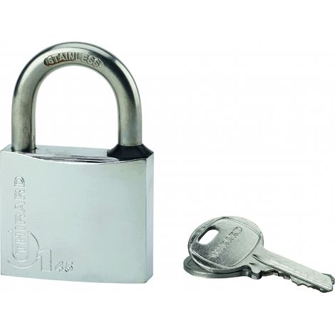 Lucchetto TYPE 1 45 mm, finitura cromata, arco in acciaio inox, 2 chiavi – THIRARD (1/2)