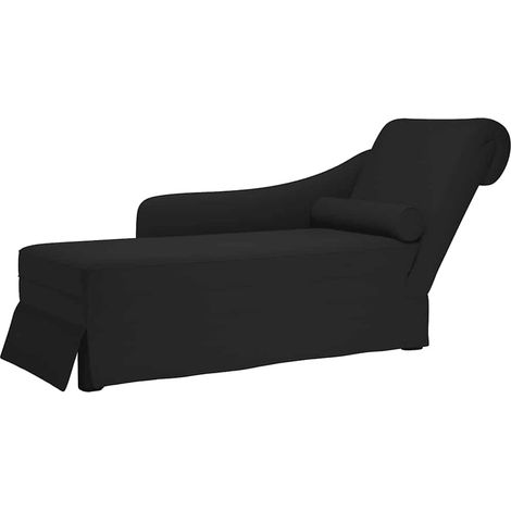 Chaise longue respaldo reposabrazos derecho terciopelo negro vidaXL