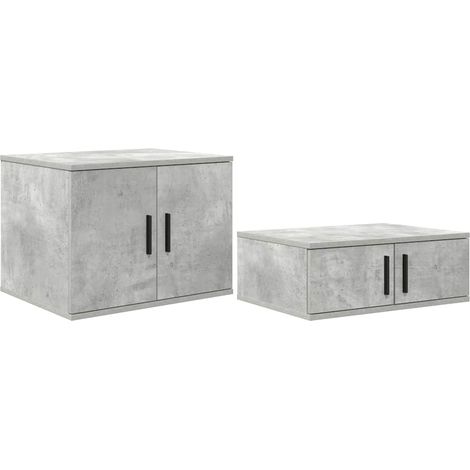 Maison Exclusive - Armadio 2 pcs Grigio cemento 108 x 41 x 40 cm Legno multistrato