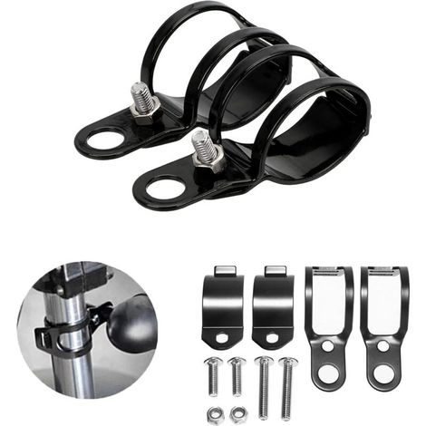 2 Paar universelle Metallhalterungen für Motorradblinker – Schwarz (1/4)