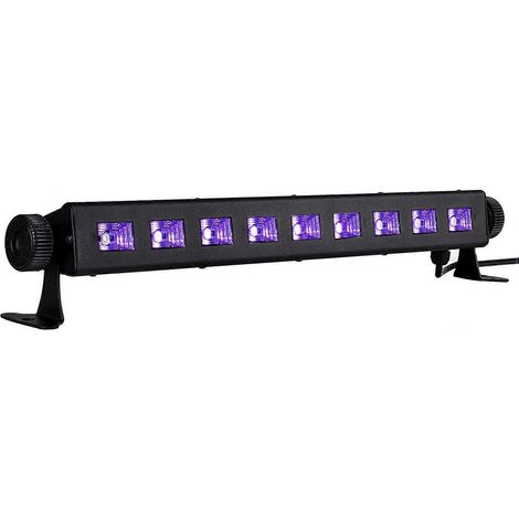 UV LED-lichtbalk met hoge helderheid, zwart licht, UV-paarse LED-balk met 9 LED's, 3W, geschikt voor optredens, feesten, Halloween en kerstdecoraties. (1/3)