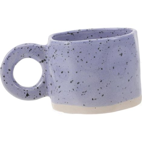 Taza de café de cerámica sin tratar pintada a mano con salpicaduras de tinta - 280 ml (1/4)
