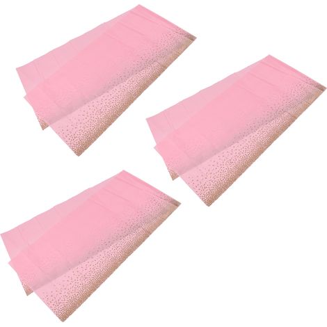 Nappe en plastique imperméable 3 pièces, aspect raffiné, jetable et portable, rose