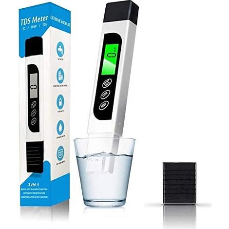Water Quality Tester, Accurate EC Meter TDS Meter and Temperature Test Pen with Backlit LCD for Drinking Water, Hydroponics, Swimming Pools, Aquariums (1/5)