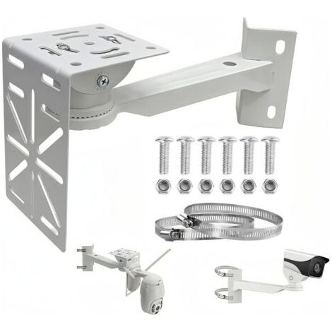 Versatile angled mount for outdoor cameras, corner camera mount for outdoor surveillance, for effective monitoring