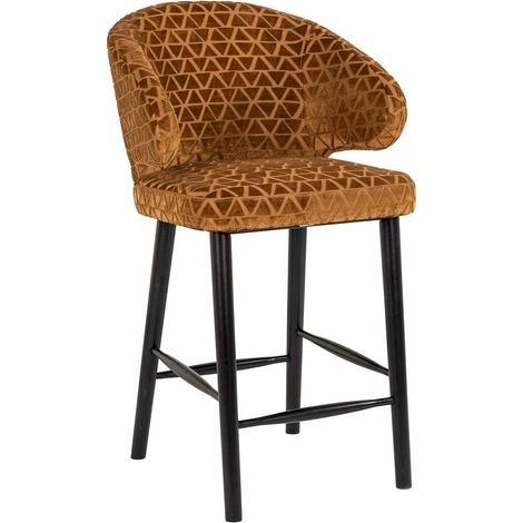 Tabouret de comptoir élégant Indigo - Marron doré (1/4)
