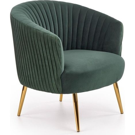 Sillón Houston 824, Verde oscuro, 80x78x72cm, Tapiz, Patas: Metal, 0 (1/5)