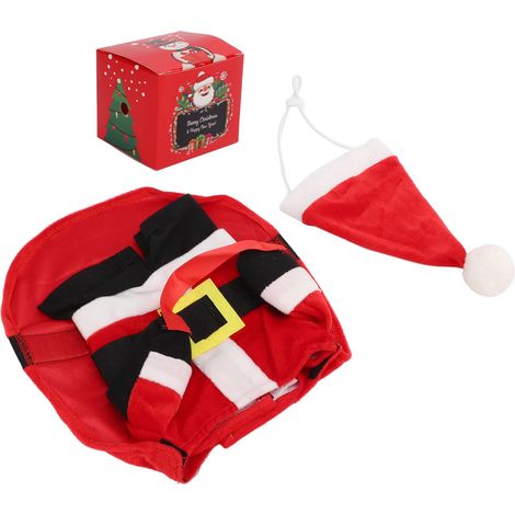 Déguisement pour chien de Noël avec boîte cadeau et chapeau pour chiots (1/5)